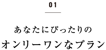 01　あなたにぴったりのオンリーワンなプラン