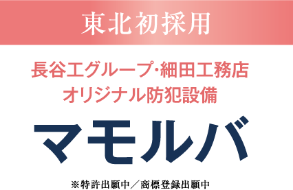 東北初採用　長谷工グループ・細田工務店オリジナル セキュリティー空間　マモルバ
