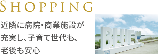 近隣に病院・商業施設が充実し、子育て世代も、老後も安心